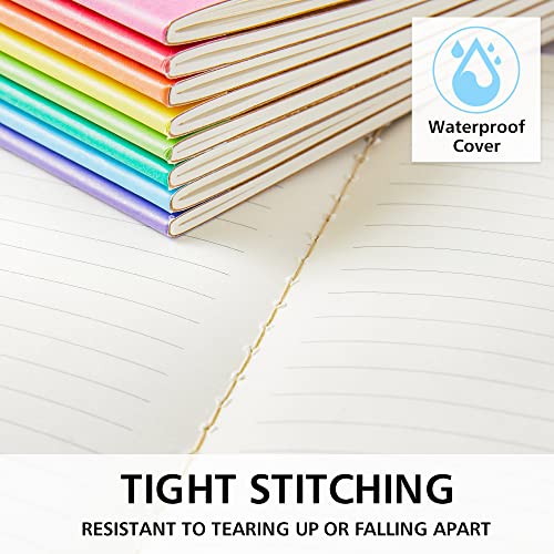 feela 96 Pack Composition Notebooks Bulk, Kraft Cover Lined Blank College Ruled Composition Travel Journals with Rainbow Spines For Women Students Business, 60 Pages, 8.3”x 5.5”, A5, 8 Colors - color: 8 colors X12