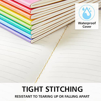 feela 48 Pack Composition Notebooks Bulk, Kraft Cover Lined Blank College Ruled Composition Travel Journals with Rainbow Spines For Women Students Business, 60 Pages, 8.3”x 5.5”, A5, 8 Colors - color: 8 colors X6