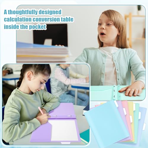 Fuutreo 12 Pack Pastel Plastic Folders with 2 Pockets & Clear Front View Pocket, 3 Hole Punched for Binders, 1/3 Cut Tabs, Heavy Duty Letter Size Clear Front View, 3 Hole Punched - style: 3-prong with View Pocket Style