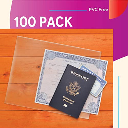 GOLD SEAL No Holes Sheet Protectors, Bulk Pack, Letter Size (8.5 x 11 Inch), Heavyweight Clear View Sheet Protectors, Top Loading, Document Protectors, Artwork Protectors,(100 Pack) - style: 100 Pack