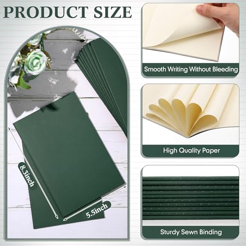 Mimorou 100 Pcs Journals Notebooks Bulk - Kraft Softcover A5 Small Notebooks 5.5 Inch x 8.3 Inch Notepads with 60 Page 30 Sheet for Writing Sketch Travel Office Supplies (Green,Unlined) - color: Green, style: Unlined