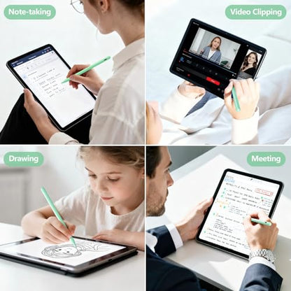 Stylus Pen for iPad 6th-11th Generation-2X Fast Charge Active Pencil Compatible with 2018-2026 Apple iPad Pro 11"/12.9"/M4, iPad Air 3/4/5/M2/M3/M4,iPad mini 5/6/7 Gen-Green | Tilt Sensitivity, USB-C Charge, Compatible with 2018-2026 Apple Pencil iPad Pro