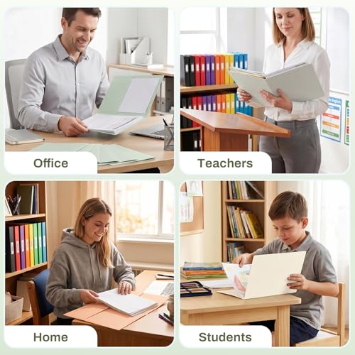SUNEE Folders with Pockets (25 Pack, Grayish Green), 2 Pocket Folders Fit Letter Size, Paper File Folder for School Office Home Business, Textured Paper - color: Grayish Green, style: 25-Pack
