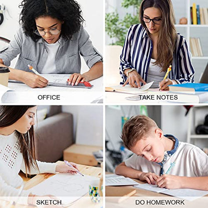 Ainiv 6 Sets Infinity Pencil Reusable Inkless Pencil No Sharpen Everlasting Pencil with Extra 6 Replaceable Nibs and 6 Cute Pencil Cups Infinite Pencil for Writing Drawing Home Office School Supplies - color: 6 Sets Macaron
