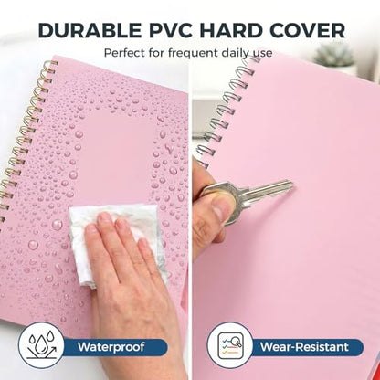 Koogel Spiral Notebook with Tabs, 5 Subject Spiral Notebook Wide Ruled with Removable Dividers, 200Pages Lined Journals for Women Journals Note Taking Work School Gifts, 8.5x11Inch, Pink - color: pink