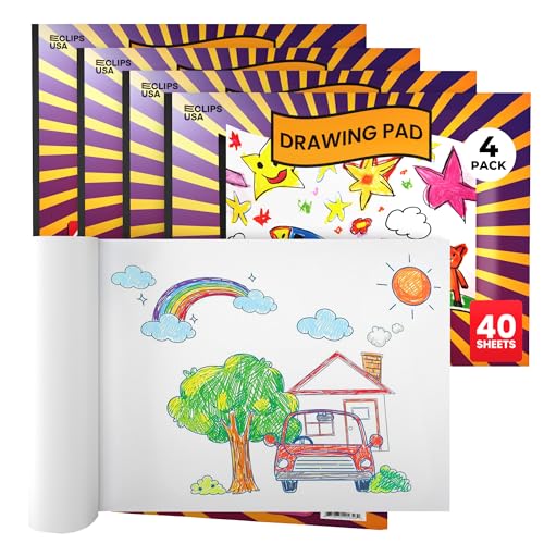 Sketch Book for Kids, Drawing Pad for Kids, Drawing Paper, Sketch Pad for Kid, Sketchbook for Kid (9 x 12, 40 Sheets) (4) - size: 4 Pack
