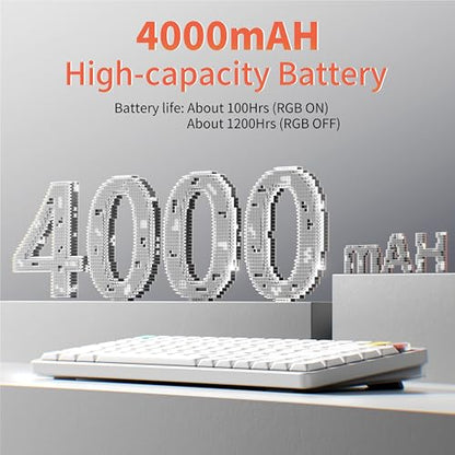 nuphy Air75 V3 Low Profile Mechanical Keyboard, 75% Custom Hot Swappable Wireless Keyboard with Gasket Mount, RGB Backlit, Multi-Device Bluetooth/2.4GHz/USB-C for Mac Windows, White-Red Nano Switch - color: White, size: Red nano Switch