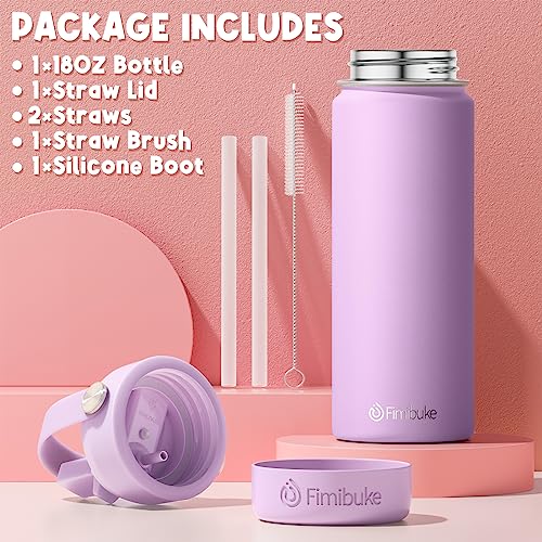 Fimibuke Kids Insulated Water Bottle, 18oz BPA FREE 18/8 Stainless Steel Kids Cup with Straw Travel Tumbler Double Wall Vacuum Leak Proof Toddler Water Bottle for School Boys Girls(1 Pack, Black) - color: B10. Black