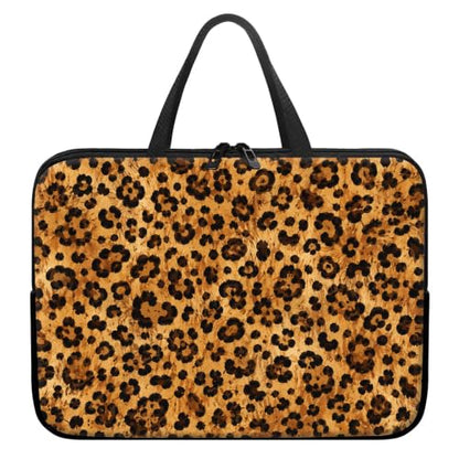 13 Inch Laptop Case Sleeve with Handle, Shockproof Slim Carrying Case | Soft Lining Computer Bag for MacBook Air 13 M3/M2/M1, MacBook Pro 13/14, iPad Pro 13 M4, Brown Leopard Print - color: Brown Leopard Print, size: 13-14 inch