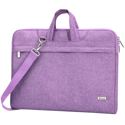 Voova Laptop Bag 15.6 Inch, Waterproof Computer Sleeve Carrying Case with Shoulder Straps & Handle Compatible with Macbook Air 15 M2/M3/M4, MacBook Pro 15/16, 15-16 Inch Hp Dell Lenovo Asus, Lavender - color: Lavender, size: 14-15.6In & 2019 New Macbook P