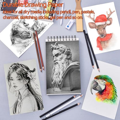 MARTCOLOR 5.5X8.5” Premium Sketch Book, 100 Sheets(68 lb/100gsm) Sketchbook | Spiral Bound, Acid-Free Drawing Paper, Artist Sketch Pad for Beginners & Pro Artists, Perfect for Most Dry Media