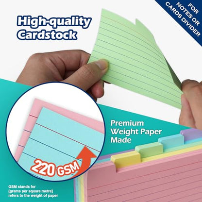 Olivo 4x6 Index Card Holder Box with 100 Cards Dividers Tabs 4"x 6", Black - color: Black, size: 4" x 6"