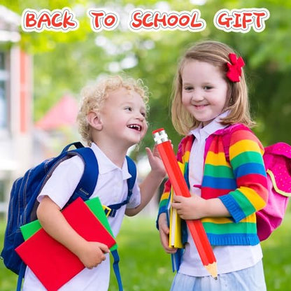 16 Inch Wooden Large Jumbo Pencils Giant Big Funny Wood Pencil with Cap and Eraser Fun Novelty Gifts for Kids School Kindergarten Home Office Prop Supplies(Red) - color: Red