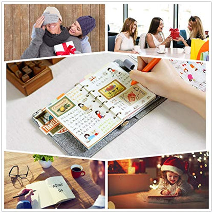 A7 Planner Refill,4 Pcs per Set, 360pages, Plain Blank Paper, with Label Stickers Gift,Mini Binder Refills,6 hole/100gsm Thick Paper/4.84 x 3.23'', Harphia - color: Plain