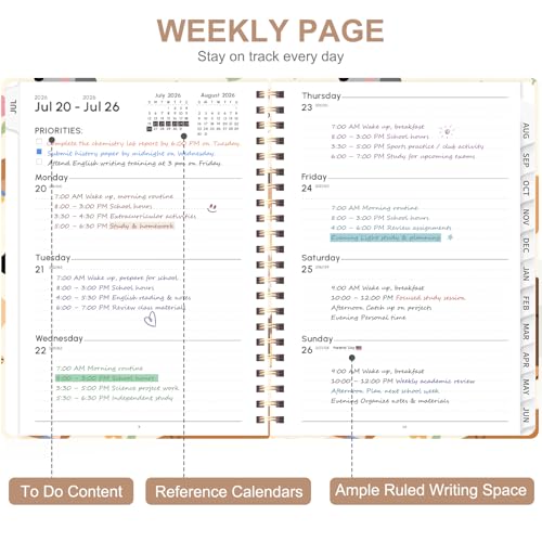 Planner 2026-2027, Weekly and Monthly Academic Year Calendar Planner, July 2026 - June 2027, Daily Agenda Book for Office School Supplies, A5(6.3'' x 8.5'') - color: 2607-Dachshund, size: 6.3"x8.5"(Jul 2026-Jun 2027)