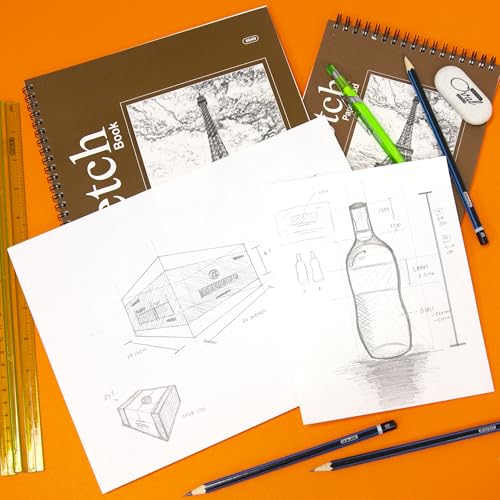 BAZIC Products Spiral Sketch Pad, Top Bound, 6 x 8 in, 50 Sheets, 48-Case | 50-sheet spiral sketch pad, smooth drawing paper for sketching, shading - color: 50 Sheets - 6"x8", size: 48-Pack