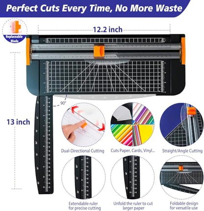 The All-in-One Tool Set for Cutting Machine - Beginner-Friendly Craft Kit with Weeding Tools, LED Light Pad, Paper Cutter, Cutting Mats, Brayer Roller, True Control Knife for Crafting Projects - color: Essential Tools