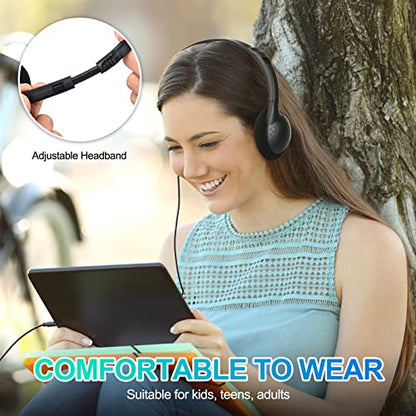 Frienda 48 Pack Classroom Headphones Bulk, Wired School Headsets for Students, Stereo Headphones with 3.5 mm Plug for Classroom, Online Learning, Library(Classic,Black) - color: Black, style: Classic