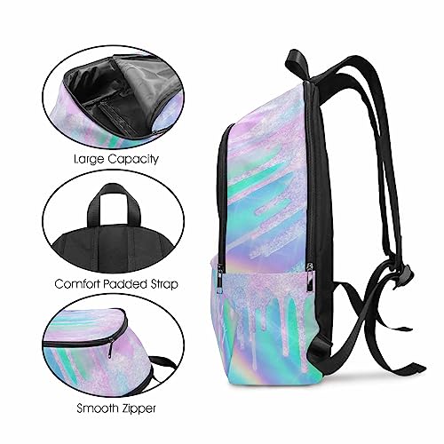 Customize Name Casual School Backpack for Kids, Personalized Rainbow Glitter Initial Schoolbag Shoulder Bag Custom Lunch Box Bag Travel Daypack for Students Boys Girls Back School Gifts Picnic - color: Multi 18
