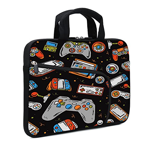 Laptop Sleeves 14 15 15.4 15.6 Chromebook Case Notebook Sleeve PC Messenger Bag Tablet Case Neoprene Handle Sleeve for Men Women, Two Pockets(Games-1) - color: Games-1