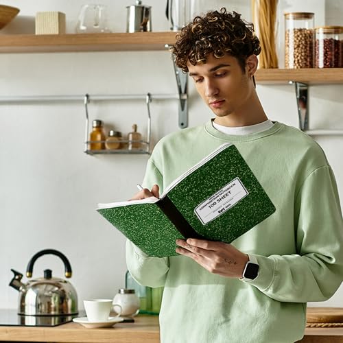 12 Pack - EPI Wide Ruled Marble Composition Notebook - Green 200 Page Note Book - 9.75 x 7.5 Inch Hardcover Journal with Sewn Binding for Secure Pages - Classroom Back to School Supplies - color: Green, size: 12