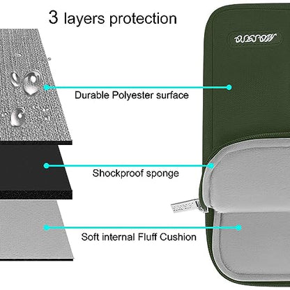 MOSISO Laptop Case 13.3 inch, 13-13.3 inch Laptop Sleeve Compatible with MacBook Air/Pro 13/Pro 14 M5 M4 M3 M2 M1, HP Dell ASUS Lenovo,Polyester Vertical Computer Sleeve Bag with Pocket, Army Green - color: Army Green, size: 13.3 inch