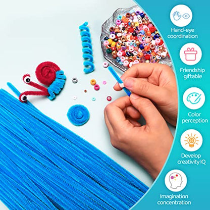 Iooleem 200pcs Dark Blue Pipe Cleaners, Chenille Stems, Pipe Cleaners for Crafts, Pipe Cleaner Crafts, Art and Craft Supplies. - color: Dark Blue, size: Small Pack