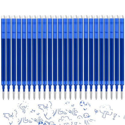 0.7 mm Erasable Gel Ink Pen Refills Compatible with Frixion Friction, Smooth Writing Multicolor Retractable Fine Point Pen Refill for School Office Home Art (Blue, 24) - style: Blue