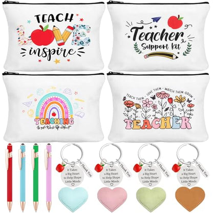 BESARME Teacher Appreciation Gifts Bulk, 16 Pcs Multi Color Large Bags, Pens, Keychains and Bookmarks for Teachers - for Teacher Appreciation Week Christmas Back to School and Retirement