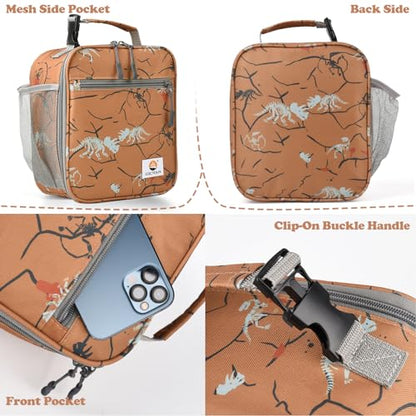CaCTOUR Lunch Box Kids,Premium Insulated Lunch Bag for Girls Boys,Soft Bag Mini Cooler Back to School Thermal Reusable Lunch Bag for Work School Picnic (Brown Dino) - color: C-Brown Dino