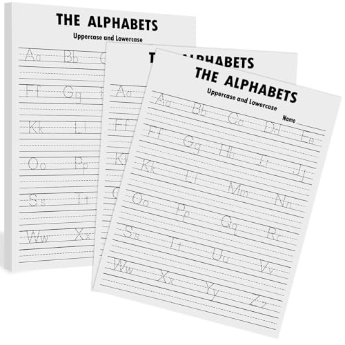 Eaasty 100 Pcs Alphabet Tracing Paper Trace Letters Alphabet Handwriting Practice Workbook for Kids Ages 3-5 Practice Paper Learning to Write Letters for Pre K and Kindergarten (8.5x11 Inches) - size: 8.5x11 Inches