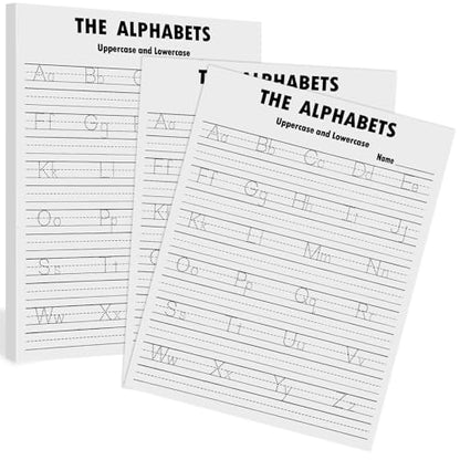 Eaasty 100 Pcs Alphabet Tracing Paper Trace Letters Alphabet Handwriting Practice Workbook for Kids Ages 3-5 Practice Paper Learning to Write Letters for Pre K and Kindergarten (8.5x11 Inches) - size: 8.5x11 Inches