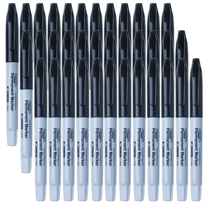 Fine Point Permanent Markers - 36 Pack, Black Pens - School Supplies | Create clear, permanent marks with durable fine point black markers for home, school, or office - style: 36 Black Fine Point
