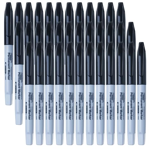 Fine Point Permanent Markers - 36 Pack, Black Pens - School Supplies | Create clear, permanent marks with durable fine point black markers for home, school, or office - style: 36 Black Fine Point
