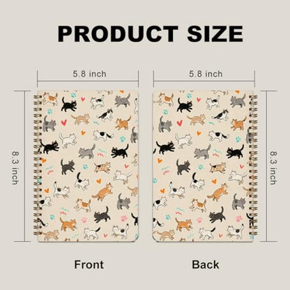 2 Pcs Cat Gifts for Women Spiral Notebook, Cute Cats College Ruled Spiral Notebook, Cats Themed Notebooks, 160 Ruled Pages Hardcover Journals for Writing Office, Cat Lover Gifts for Women Friend - color: Multicolour 0021