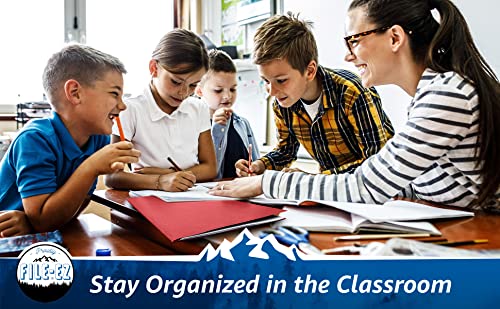 FILE-EZ Two-Pocket Folders, Red, 25-Pack, Textured Paper, Letter Size (EZ-32558) - color: Red, size: 25 Folders