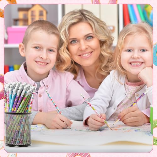 Xqumoi 60Pcs Doughnut Pencils with Erasers - Cute Donut Themed #2 HB Wooden Pencils in Bulk Birthday Party Favors Classroom Student Rewards Goodie Bag Fillers Stuffers Back to School Gift - style: Doughnut