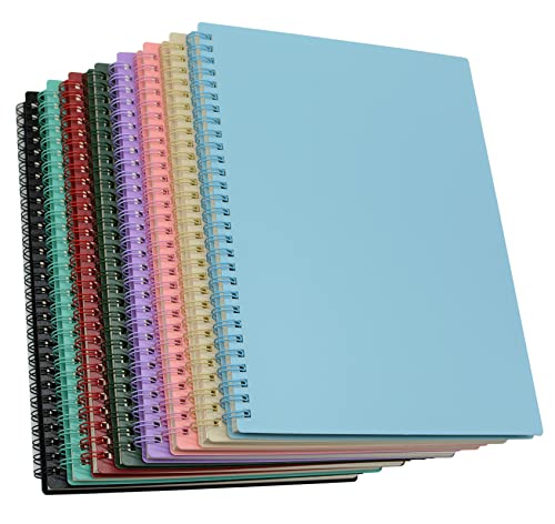 Yansanido Spiral Notebook, 8 Pcs 10.5 Inch x 7.45 Inch B5 Thick Plastic Hardcover 7mm College Ruled 8 Color 80 Sheets -160 Pages Journals for Study, Work, Travel and Notes (B5, 8 Pcs 8 Color) - color: 8 Pcs 8 Color, size: B5