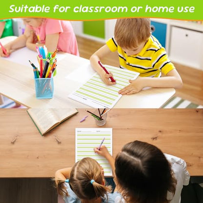 zmybcpack 2 Pack 8.5" x 11" Highlighted Write Beginner Paper for Kids | Handwriting Paper for Kids Letter Positioning (100 Sheets Each Pack, Double Printed)