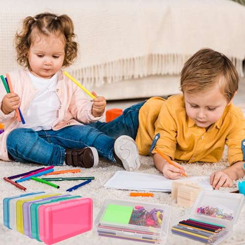 SFLHHDM Large Pencil Box, Double Layer Capacity Pencils Holders, Clear Hard Pen Case with Snap-tight Lid, Plastic Pencil Case for Office School, Pen Boxes Storage School Box (Transparent-1pcs) - color: Transparent-1pcs