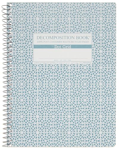 Decomposition Mosaic Dot Grid Spiral Notebook - 9.75 x 7.5 Journal with 144 Dot Grid Pages - 100% Recycled Paper - Notebooks for School Supplies, Home & Office - Made in USA - color: Mosaic, style: Spiral-bound