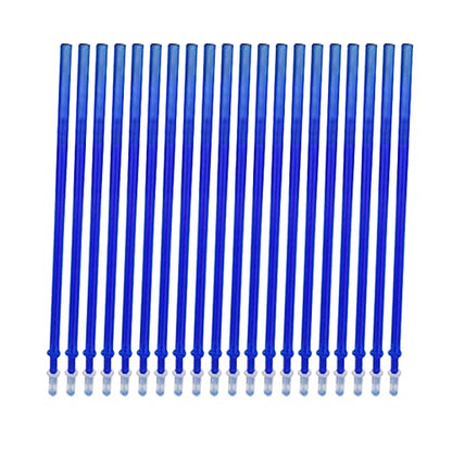 20 Pieces Blue Ink Erasable Gel Ink Pen Refills Fine Point 0.5mm Replaent Gel Pen Refills for Erasable Pens Office Scol Writing Stationery Supplies