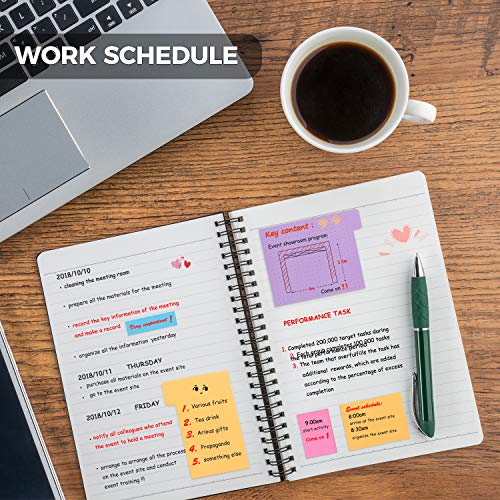 Sticky Notes Set, Post Self-Stick Notes Pads for Journaling Notebook Planner Study, Office Supplies College Essentials Back to School Supplies for High School Students Teen Girl Gifts Preppy Stuff - color: Candy