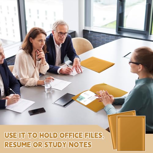 Henoyso 36 Pack Brown Plastic Folders with Clear Front Pockets Heavy Duty File Folders with 2 Pockets and Card Slot for Student Communication School Office Presentation Report - color: Brown
