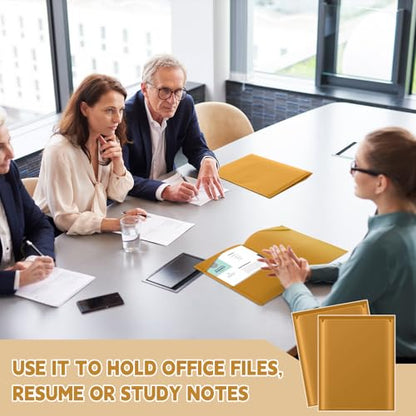 Henoyso 36 Pack Brown Plastic Folders with Clear Front Pockets Heavy Duty File Folders with 2 Pockets and Card Slot for Student Communication School Office Presentation Report - color: Brown