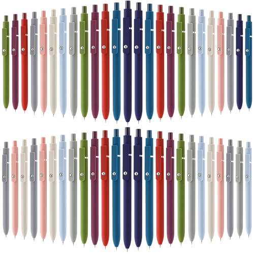 Sherr 50 Pcs Black Gel Ink Pens Bulk Retractable Ballpoint Pen Quick Dry 0.5mm Fine Point Smooth Writing Instrume Back to Shcool Gift for Student Classroom Coworker Teacher Staff (Various Color) - color: Various Color
