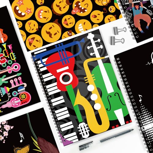 MAXCURY Blank Sheet Music Composition Manuscript Staff Paper Art Music Notebook Black 100 Pages 26x19cm (Machine) - color: Music Machine
