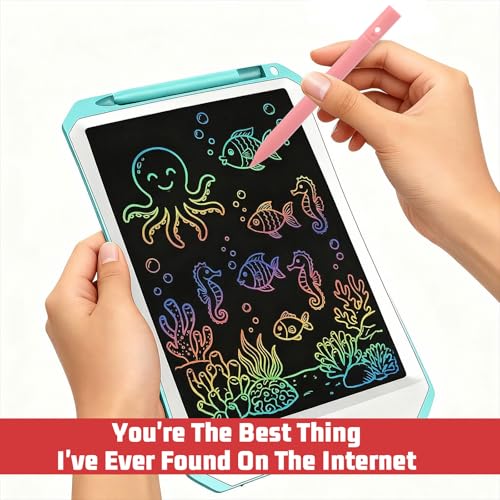 Ymapinc 6 Pack Stylus Drawing Pen Replacement for Doodle Board, 4.45 inch Long Drawing Stylus for LCD Writing, Colorful Pad Writing Pens with 6 Hanging Rope Lanyards