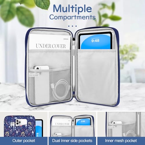 Dadanism 9-11 Inch Tablet Sleeve Bag Carrying Case, Night Blue | Fits iPad (A16) 11th Gen 11", iPad 10th Gen 10.9" Air 5/4, iPad Air M4/Pro 11", iPad 9/8/7th 10.2", Galaxy Tab A11+ Plus 11" - color: Night Blue, size: 9-11 inch