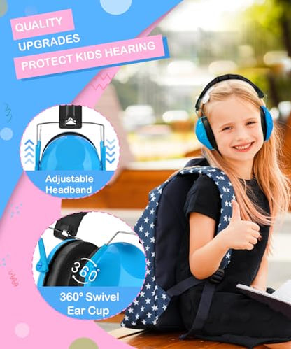 ZOHAN 032 Kids Noise Cancelling Headphones - 25dB NRR Kids Ear Protection, Hearing Protection Safety Ear Muffs for School Monster Truck Fireworks Traveling Studying Concerts Autism - Blue - color: 1pack - Blue